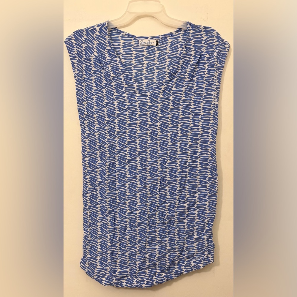 Ava Sky Blue and White Patterned Dress